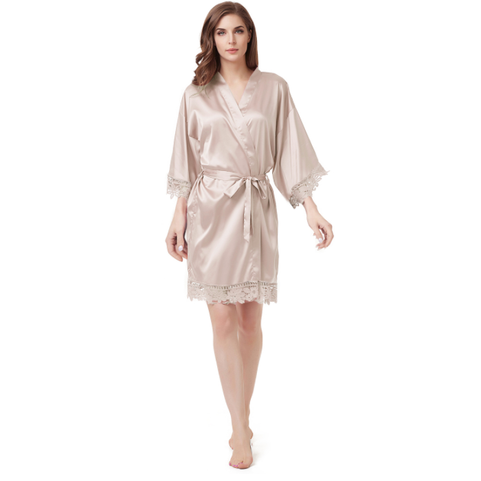 Womens Silky Satin Robe