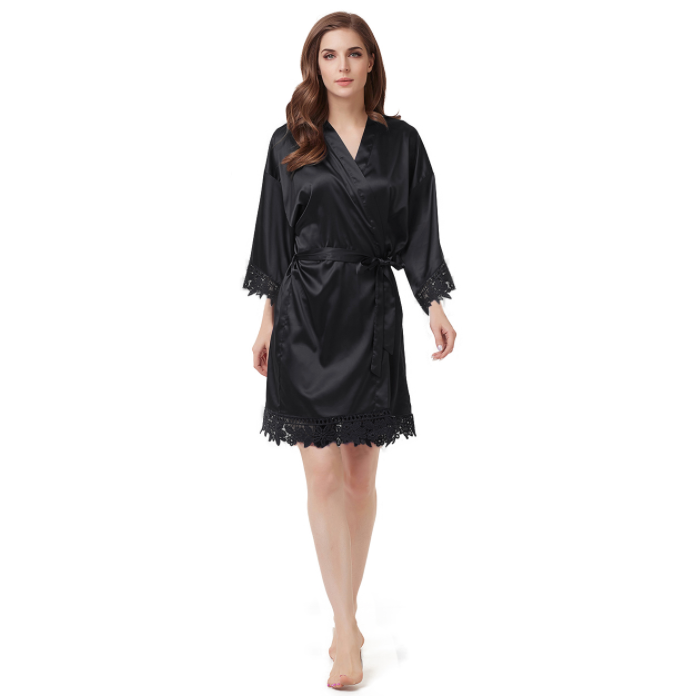 Womens Silky Satin Robe