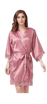 Womens Silky Satin Robe