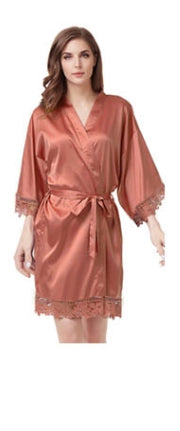 Womens Silky Satin Robe