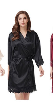 Womens Silky Satin Robe