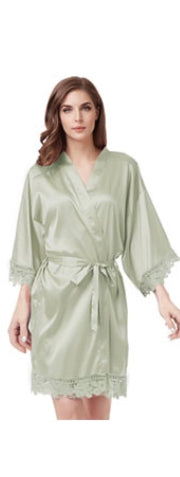 Womens Silky Satin Robe