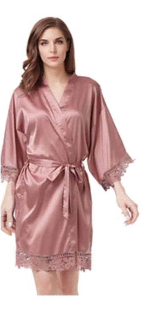 Womens Silky Satin Robe